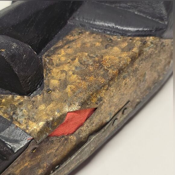 Vintage hand carved brass Inlay African tribal mask - Picture 4 of 8